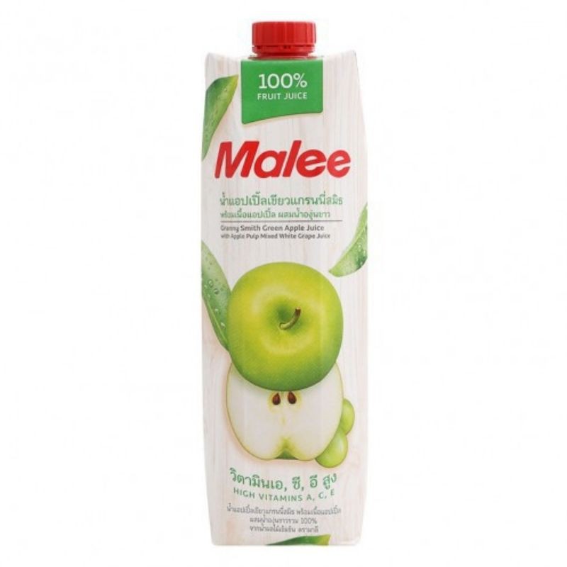 Work From Home PROMOTION ส่งฟรีMalee มาลี น้ำผลไม้แท้ 100% กล่องใหญ่ 1000 มล แอปเปิ้ล+น้ำองุ่นขาว เก็บเงินปลายทาง
