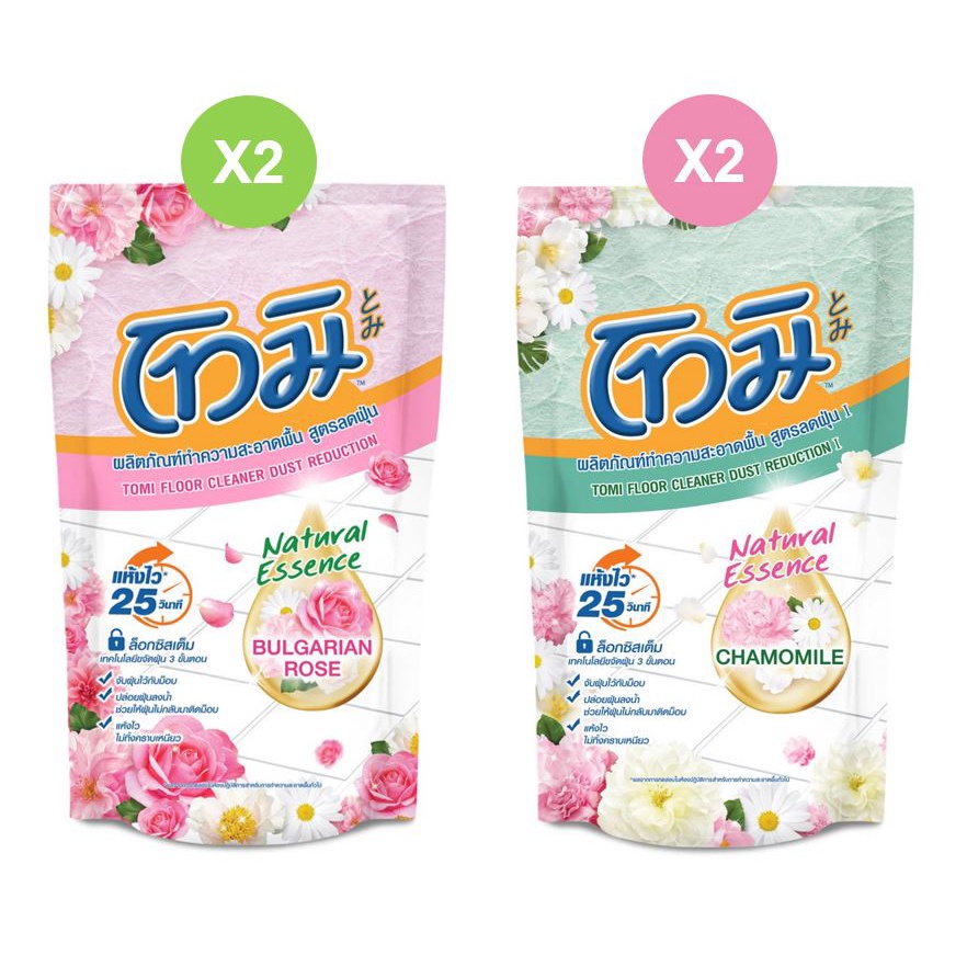 [แพ็คคู่]Tomiโทมิผลิตภัณฑ์ทำความสะอาดพื้น สูตรลดฝุ่น Natural Essence 750 มล. (เลือกสูตรได้)