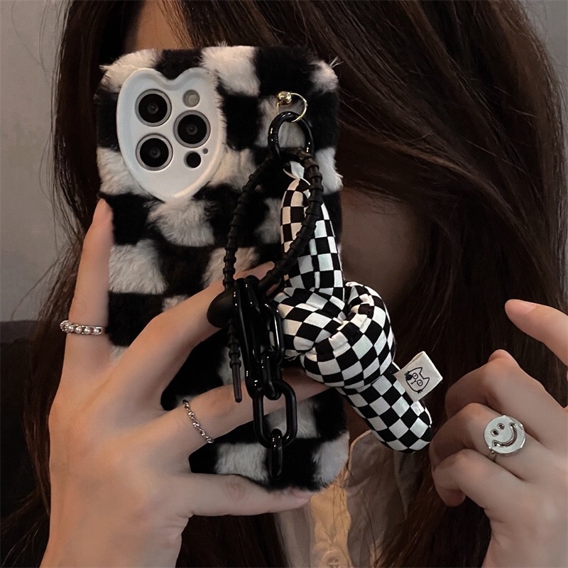 เคสไอโฟน ลายตาราง เคสขนนุ่ม iphone 13 promax iphone 7-12 promax