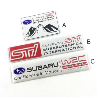 สติกเกอร์อลูมิเนียม ลายโลโก้ STI SUBARU WRC สําหรับตกแต่งด้านข้างรถยนต์ จํานวน 1 ชิ้น