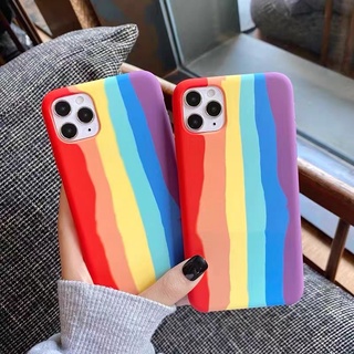 [ พร้อมส่ง ] Case Samsung A03S เคสซัมซุง  งานกำมะหยี่สายรุ้ง เคสสายรุ้งไล่โทนสีนิ่ม For Samsung A03s ส่งจากไทย