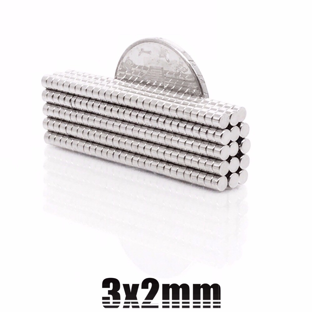 50ชิ้น แม่เหล็กแรงสูง กลมแบน 3x2มิล แม่เหล็กนีโอไดเมียม 3*2มิล Magnet Neodymium 3x2mm แม่เหล็กแรงดูดสูง กลมแบน 3*2mm