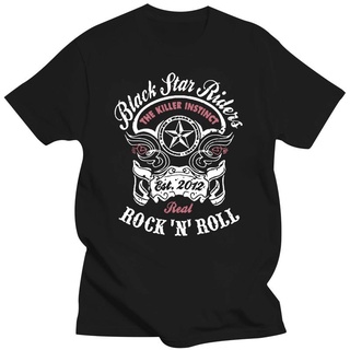 เสื้อยืดลําลอง พิมพ์ลาย Star Riders Rock N Roll สีดํา แฟชั่นสําหรับผู้ชายS-5XL