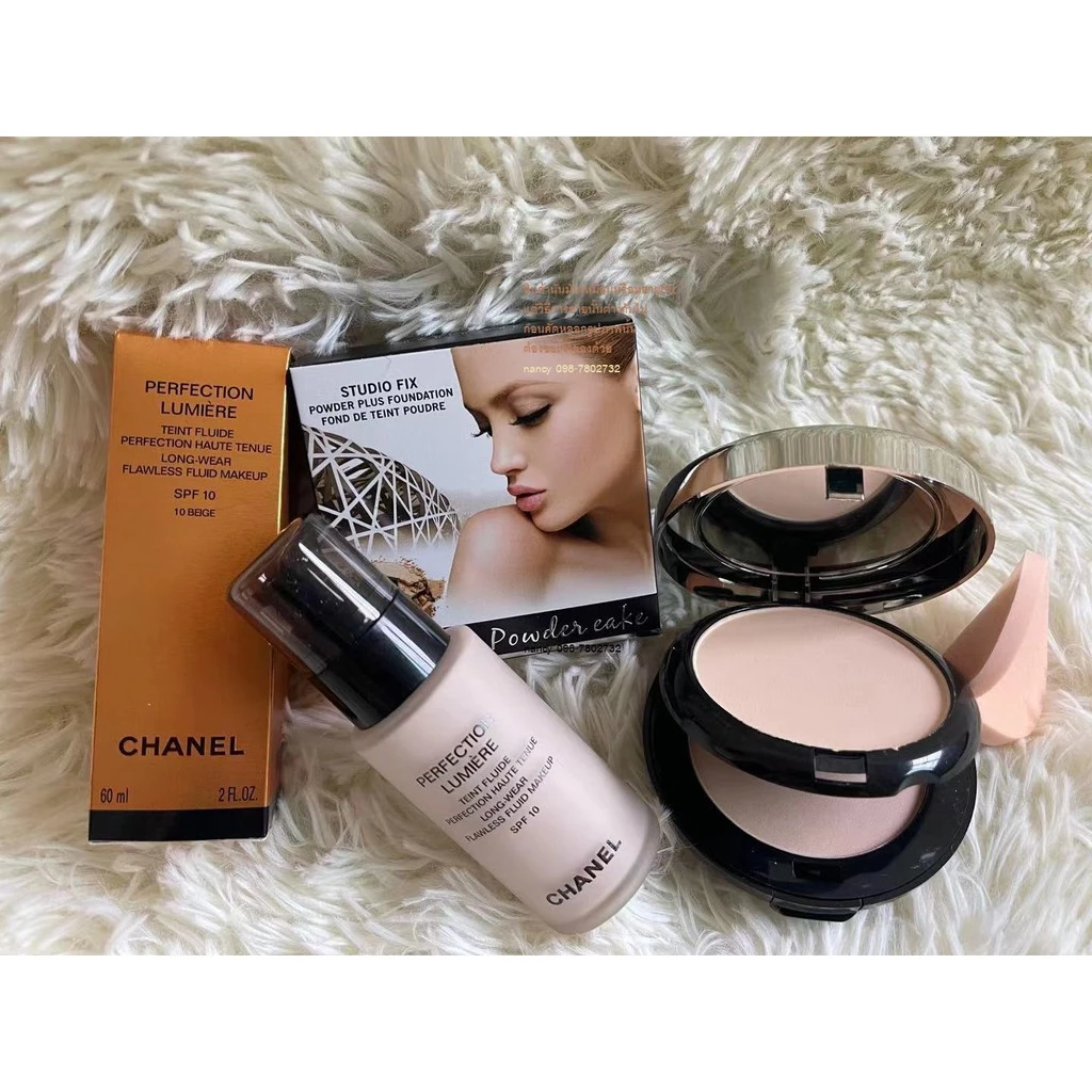 พร้อมส่ง เซ็ตแป้ง+รองพื้น NATURAL FINISH PRESSED POWDER SPF 25 / PA++ รองพื้นChanel SPF 10.10BEIGE thumbnail 5