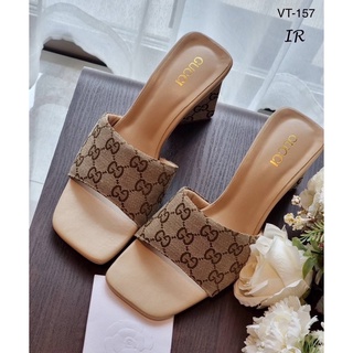 พร้อมส่ง รุ่นใหม่ปังอีกแล้วค๊า งานตามหาตอนนี้เลย ผ้าลายซิกเนเจอร์ทรงสวมด้านในเสริมนวมกำมะหยี่นุ่มๆ VT-157