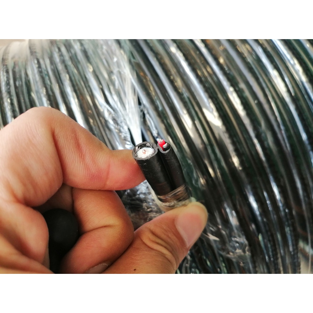 สายสัญญาณ RG6+Power 300M DRUM (ต่อ 1 กล่อง 300เมตร) รหัส 63422 สายนำสัญญาณกล้องวงจรปิด ยี่ห้อ Qoolis RG6+สายไฟ 300เมตร