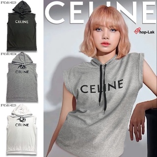 เสื้อฮู้ดแขนกุด ชาย หญิง  สกรีนลาย CELINE เนื้อผ้าจุติ ไม่หด ไม่ย้วย พร้อมส่ง