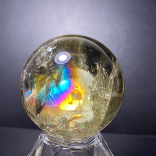 Premium Grade 43mm Lemon Quartz Sphere with Rainbow 🌈  Free Stand #1