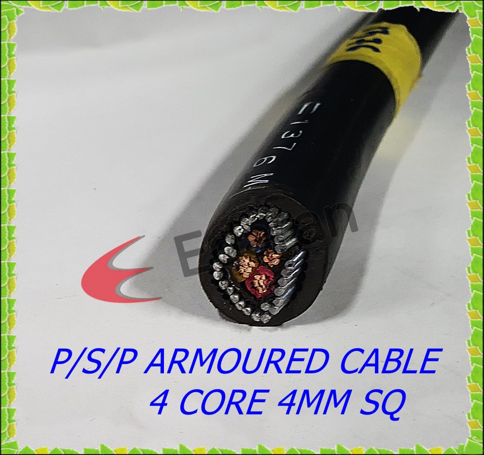 ((X1 เมตร) MEGA 4C 4MM SQ 1KV สาย PVC/SWA/PVC CU