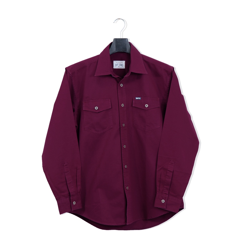Bovy Shirt - เสื้อเชิ้ตแขนยาวสีพึ้น  รุ่นBB 3598 ,RD05 - รูปที่ 2