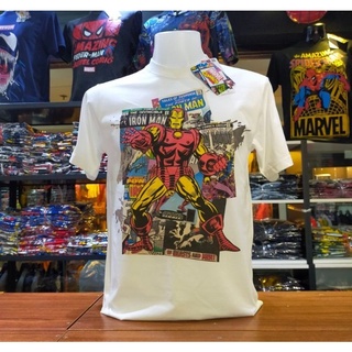 เสื้อยืดMarvel_ลิขสิทธิ์แท้ลายIRonMan.สีขาว(mvx-095)