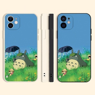 cartoon totoro เคสไอโฟน 8พลัส เคส iPhone 7 8 plus se2020 12 11 pro case 13 pro max Xr Xs X max anime pattern cover นิ่ม