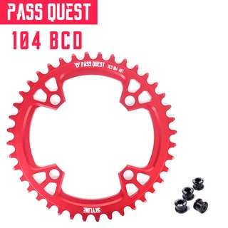 Pass QUEST 104BCD จานหน้าจักรยาน ทรงกลม แคบ กว้าง 32 34 36 38 40 42 44 46 48T