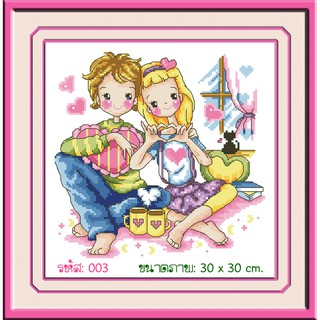 ไอแอมครอสติช iamcrossstitch DIY รหัส L-003 30x30 cm. ชุดอุปกรณ์งานฝีมือปักครอสติชครบชุด