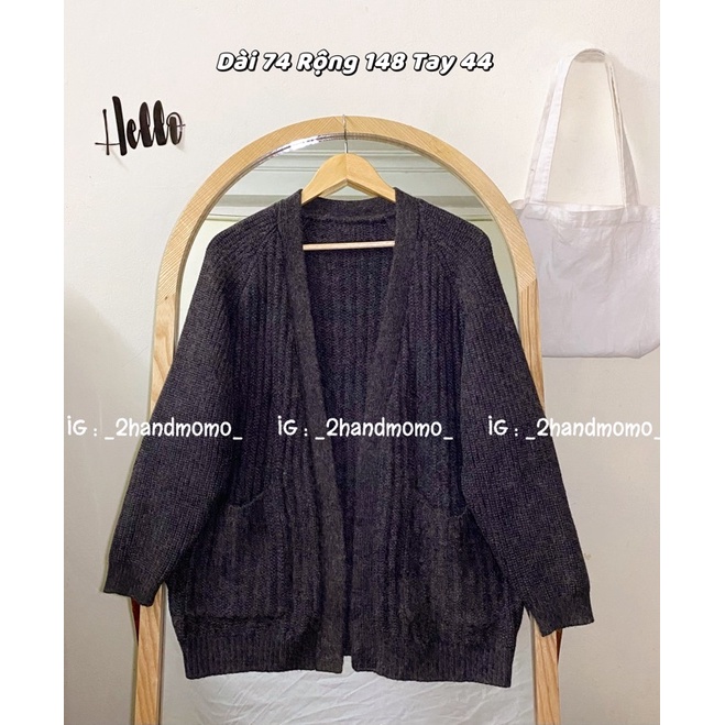 [ 2hand ] คาร์ดิแกนแจ็คเก็ต QC สีเทาเข้ม (รวมภาพถ่ายจริง)