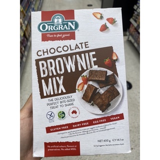 แป้งสำหรับทำ บราวนี่ รสช็อกโกแลต ตรา ออร์แกรน 400 G. Chocolate Brownie Mix ( Orgran Brand )