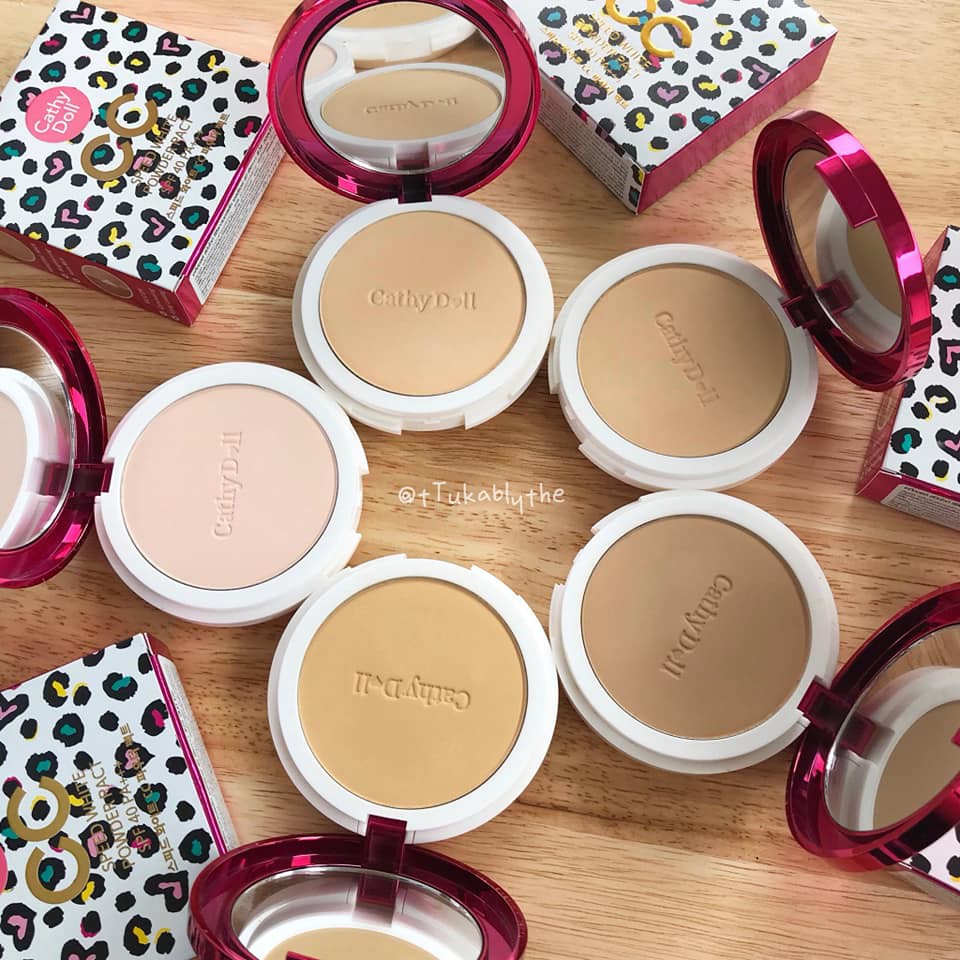 CC แป้งตลับ【ลายเสือในตำนาน】คุมมันกันเหงื่อ ผสมรองพื้น  CC Powder Pact SPF40 PA+++ 12g Speed White
