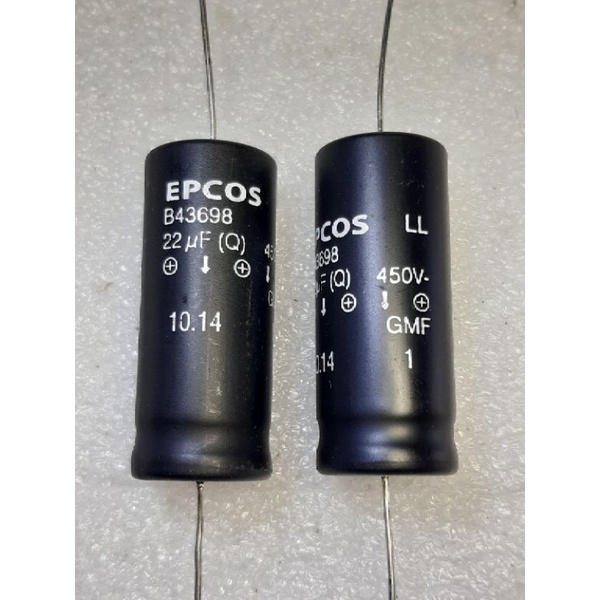 Epcos b43698 LL  22uf 450V 125° (หางหนู) capacitor ตัวเก็บประจุ คาปาซิเตอร์