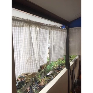 ผ้าม่านครึ่งหน้าต่าง สไตล์มินิมอล ขนาด110x60cm ราคาเฉพาะม่าน