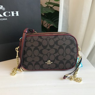 ของแท้ 💯%COACH F31447 แฟชั่นผู้หญิงหนึ่งไหล่ Messenger กระเป๋าซิปกระเป๋ากล้อง