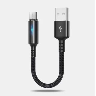 Ankndo สายชาร์จ USB Type C แบบสั้น 25 ซม. พร้อมไฟแสดงสถานะ สําหรับ Samsung Android 2.4A