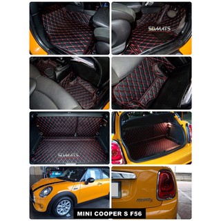 MINI COOPER S (F56) พรม6D VIP หนาพิเศษ ดำด้ายแดง+แผ่นท้าย เต็มคัน