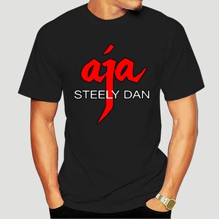 เสื้อยืดผ้าฝ้ายพิมพ์ลายขายดี ใหม่ Steely Dan *AJA เสื้อยืดแขนสั้น พิมพ์ลายโลโก้ร็อค สีดํา สําหรับผู้ชาย 7069X