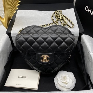 กระเป๋าสะพายชาแนล Chanel heart bag black lambskin