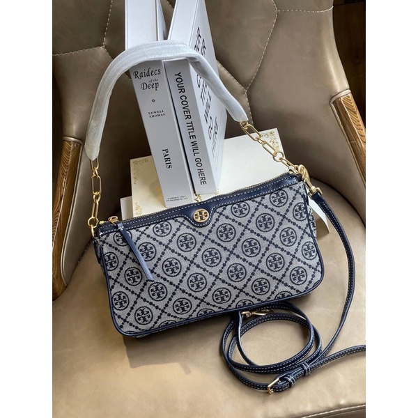 💕Tory burch T monogram Jacquard shoulder bag