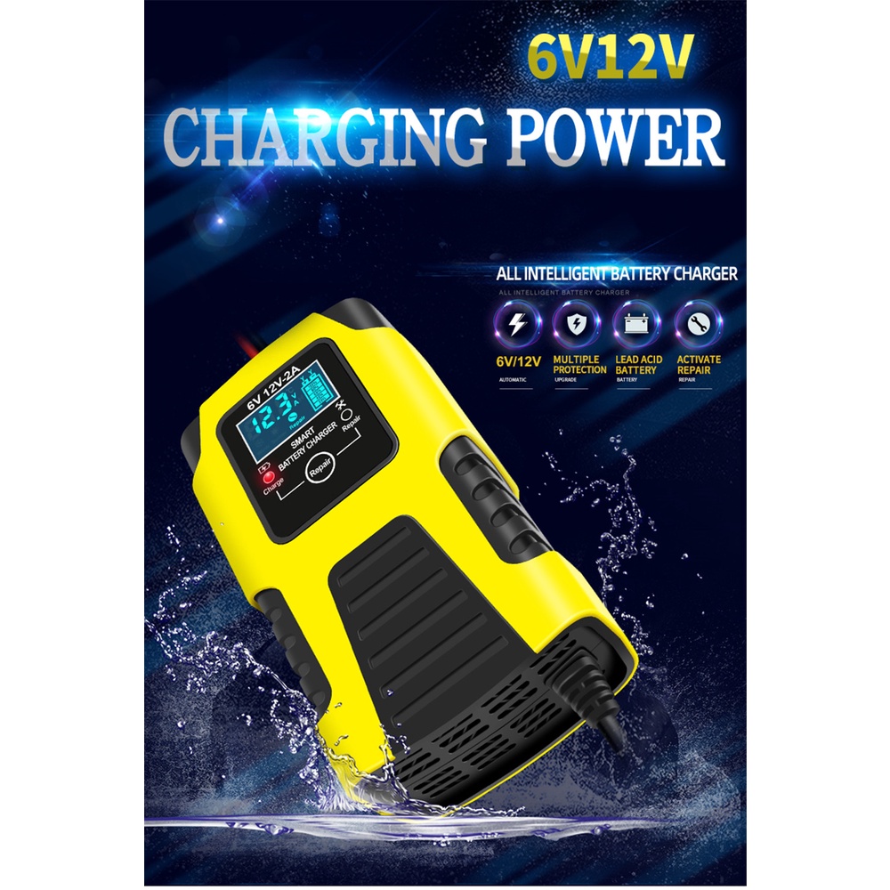 Smart Car Battery Charger 6V 12V 2A Full Automatic Battery Charge ...