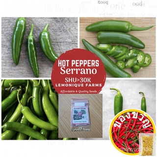 Serrano Peppers | Serrano Pepper | Serrano Hot Pepper Seeds | SHU 30Kคื่นฉ่าย/ผักกาดหอม/เด็ก/บ้านและสวน/พาสต้า/ผักชี/เสื