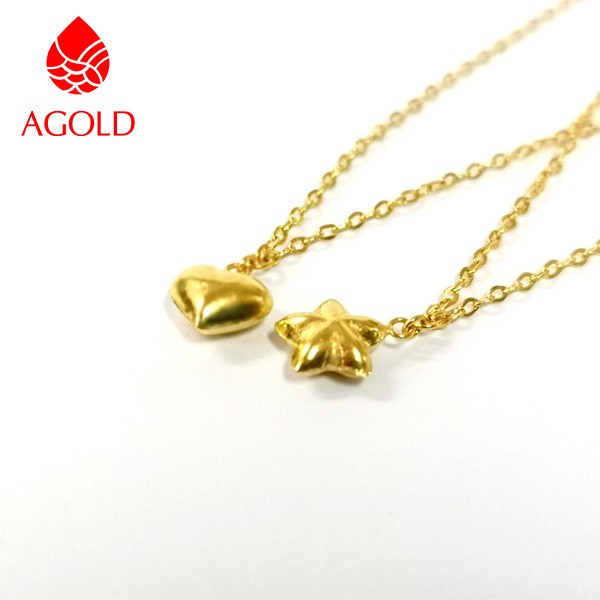 AGOLD สร้อยคอทอง พร้อมจี้ คละลาย น้ำหนัก ครึ่งสลึง (1.89 กรัม) ทองคำแท้ 96.5