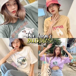 ✅พร้อมส่ง❗️เสื้อยืดโอเวอร์ไซส์ | รุ่น The farm’s Buddies 🐄🌲🪵 (มีราคาส่ง)