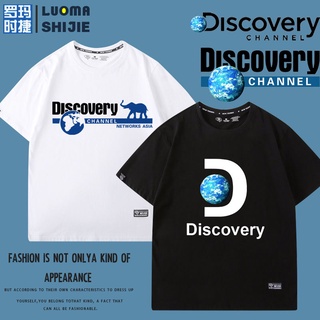 [COD]เสื้อยืดแขนสั้นผู้ชายบุคลิกภาพแฟชั่น Discovery Channel สารคดีโปรแกรม Discovery ครึ่งแขนชายเสื้อยืดอินเทรนด์แบรนด์S-
