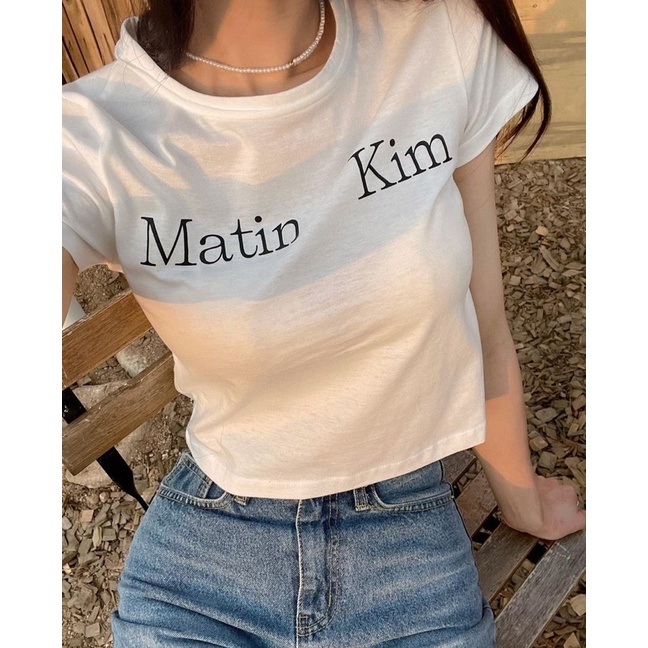 (Pre-Orderทักแชท) แท้💯 เสื้อ MATIN KIM LOGO SILKET CROP TOP
