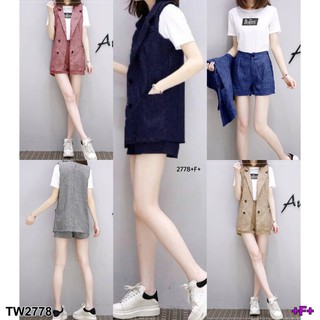 PE2778 Set 2 ชิ้น เสื้อสูท Blazer + กางเกงขาสั้น