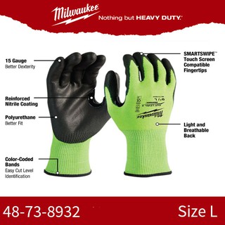 Milwaukee ถุงมือ กันปาด 48-73-8932 CUT level 3 Size L