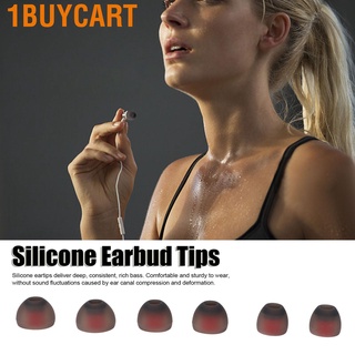 1buycart 6pcs Silicone Eartips Gray Red Noise Reduction Comfortable Replacement Earplugs for Philips Jaybird X4 X3 X2 X