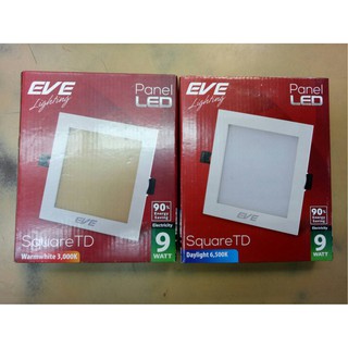 ดาวน์ไลท์LED 9w EVE Square Daylight และ Warm white 4 นิ้ว