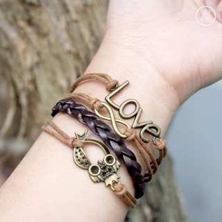 (พร้อมส่งเส้นสุดท้าย) สร้อยข้อมือหนัง Browny SET สุดคุ้ม!!!