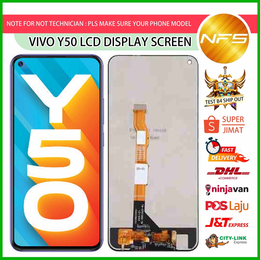 NFS - VIVO Y50 V1935 หน้าจอแสดงผล LCD หน้าจอสัมผัส digitizer OLED