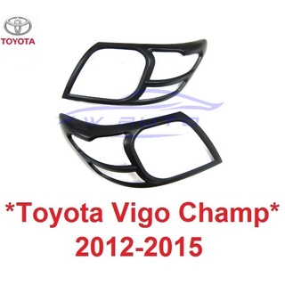 ครอบไฟหน้า สีดำด้าน TOYOTA HILUX VIGO CHAMP 2012 - 2014 โตโยต้า ไฮลักซ์ วีโก้ แชมป์ ครอบไฟหน้ารถ ชุดแต่งไฟ ไฟหน้า ครอบไฟ