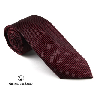 Giorgio Del Sarto Silk Necktie Red with Fabric Texture เนคไทผ้าไหมสีแดงมีเท็กเจอร์