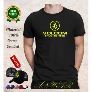 เสื้อยืดแขนสั้นลําลอง แบบหนา ลาย Free VOLCOM 24s สําหรับผู้ชาย และผู้หญิง เสื้อยืด ลายไฮไลท์ สีเหลือง