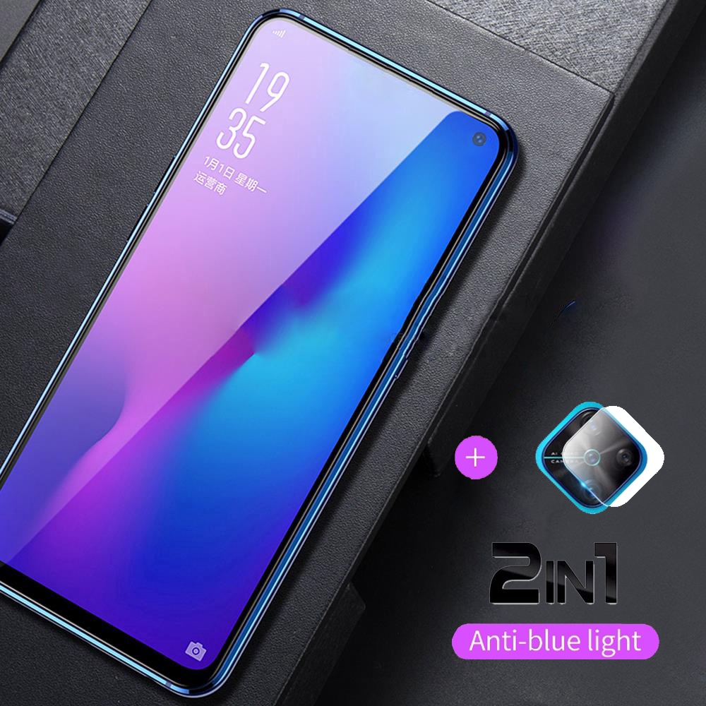 Vivo V19 Neo กระจกนิรภัย Vivo Y30 Y50 S1 V17 V15 V11 Pro V11i Y11 Y19 Y17 Y15 Anti Blue Ray Light Screen Protector + กล้องป้องกันฟิล์ม