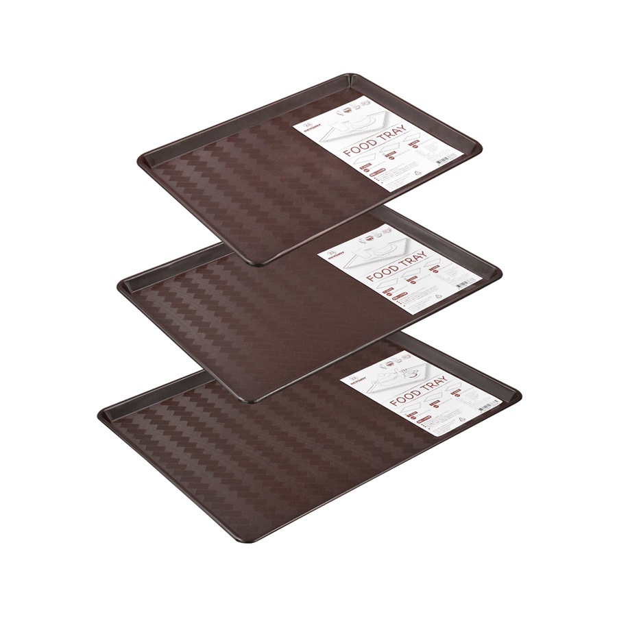 Food Tray ถาดอาหาร ถาดเสิร์ฟ พลาสติก (ABS) Keyway เกรด A สีน้ำตาล