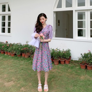 Purple Rosie Dressลายดอก