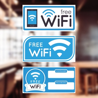 ป้ายสติ๊กเกอร์ Freewifi ขนาด 10x20 ซม.