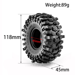 ยางล้อรถ ขนาด 118*45 มม. 1.9 นิ้ว สําหรับรถไต่หินบังคับ 1:10 Axial SCX10 SCX10 II 90046 AXI03007 TRX-4 RBX10 4 ชิ้น