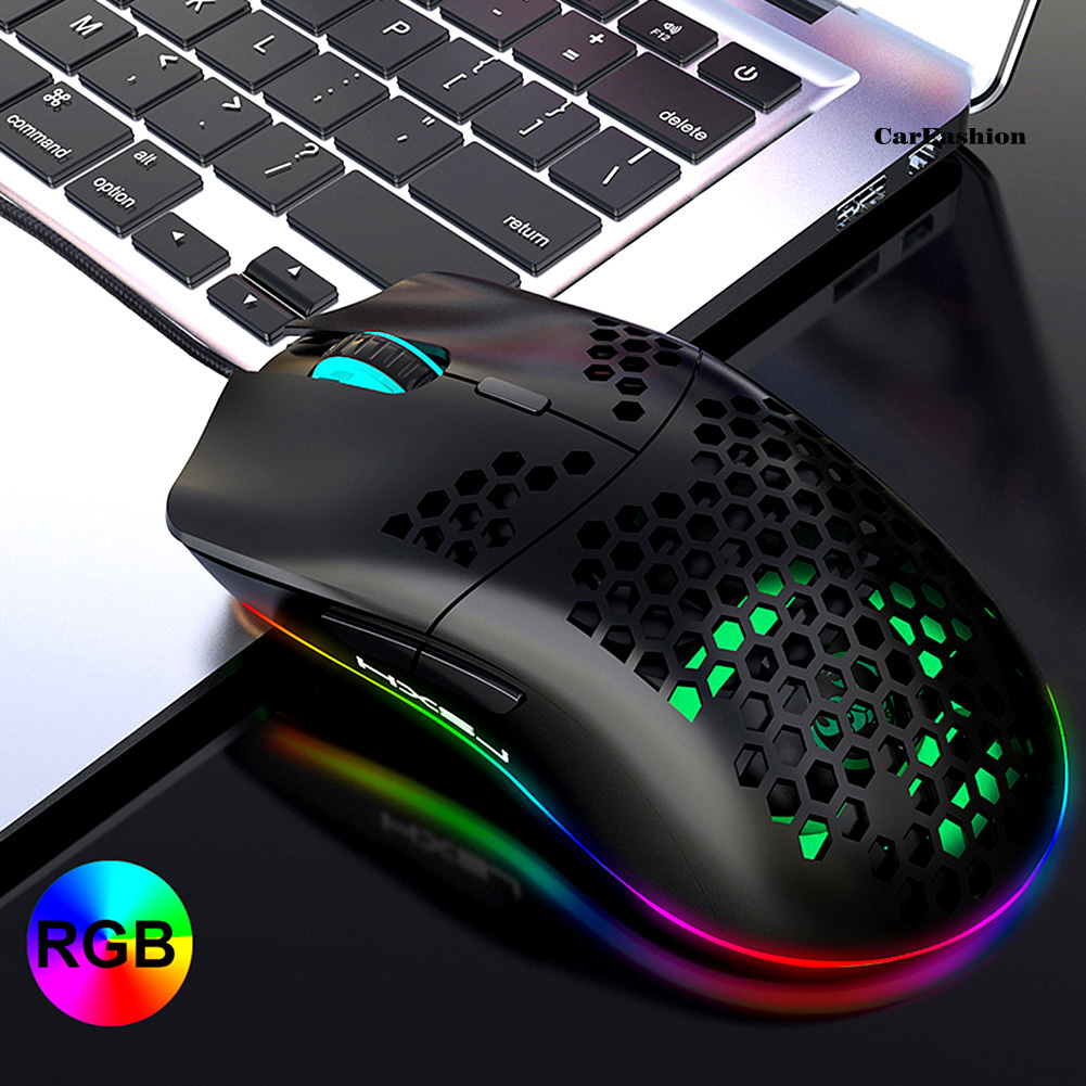 CDNP_Hollow Honeycomb RGB Light Adjustable DPI Ergonomic USB Wired PC ...